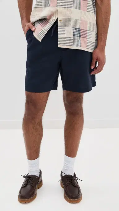 Barbour Cotton Linen Relaxed Shorts 7 Navy | Thumbnail 3 Barbour Cotton Linen Relaxed Shorts 7 Navy | Thumbnail 3