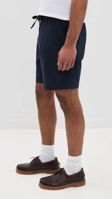 Barbour Cotton Linen Relaxed Shorts 7 Navy | Thumbnail 5 Barbour Cotton Linen Relaxed Shorts 7 Navy | Thumbnail 5