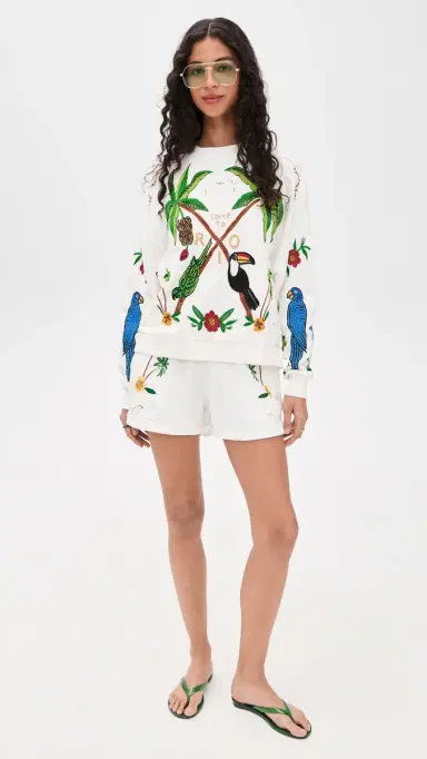 FARM Rio Coconut Trees Come To Rio Shorts Off-White | Thumbnail 5 FARM Rio Coconut Trees Come To Rio Shorts Off-White | Thumbnail 5