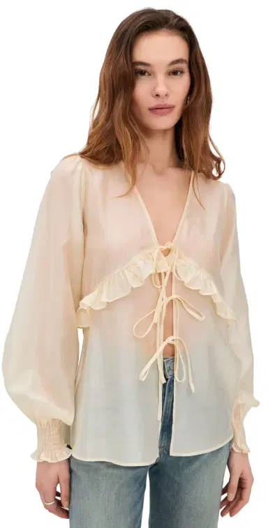 4th & Reckless Hattie Sheer Top Buttercream | Thumbnail 1 4th & Reckless Hattie Sheer Top Buttercream | Thumbnail 1