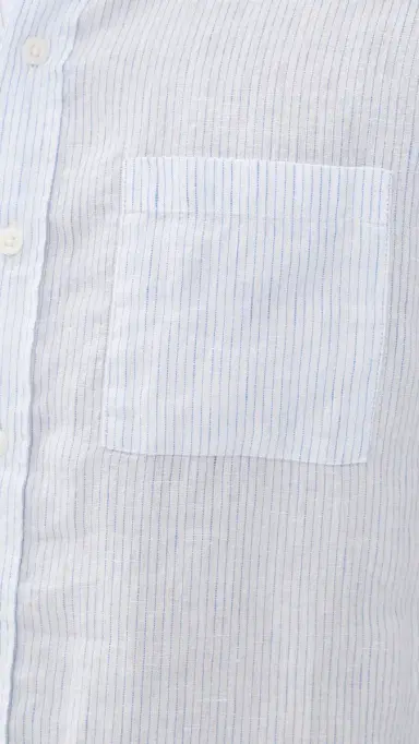 Vince Tate Stripe Long Sleeve Classic Shirt Optic White/Novo | Thumbnail 6 Vince Tate Stripe Long Sleeve Classic Shirt Optic White/Novo | Thumbnail 6
