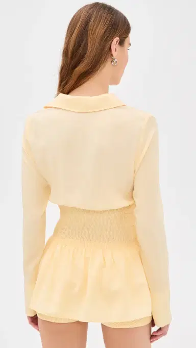 Seven Wonders Adora Long Sleeve Shirred Shirt Lemon | Thumbnail 3 Seven Wonders Adora Long Sleeve Shirred Shirt Lemon | Thumbnail 3