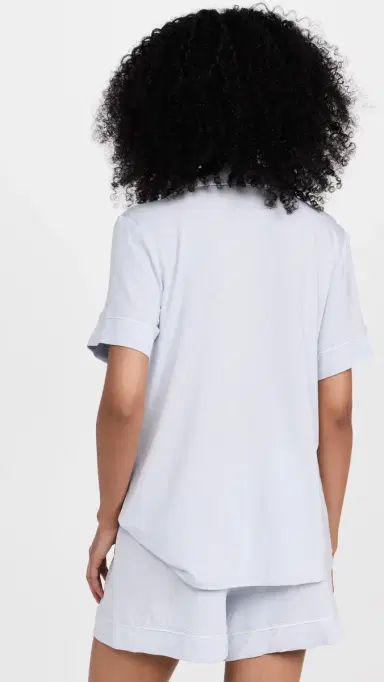 Eberjey Gisele The Relaxed Shorts Pajamas et Ice Blue/ | Thumbnail 3 Eberjey Gisele The Relaxed Shorts Pajamas et Ice Blue/ | Thumbnail 3