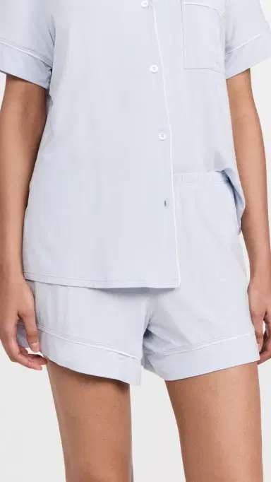 Eberjey Gisele The Relaxed Shorts Pajamas et Ice Blue/ | Thumbnail 5 Eberjey Gisele The Relaxed Shorts Pajamas et Ice Blue/ | Thumbnail 5