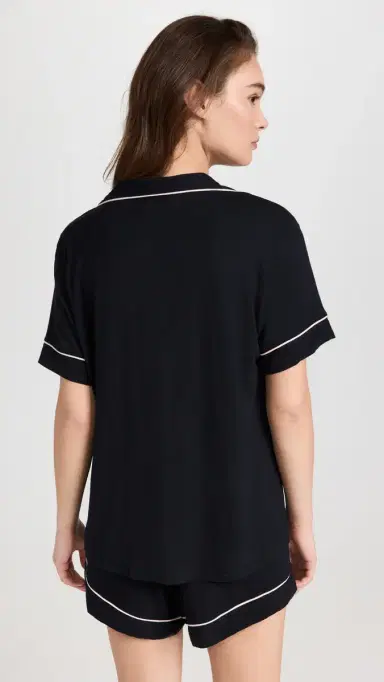 Eberjey Gisele The Relaxed Shorts Pajamas et Black/orbet | Thumbnail 3 Eberjey Gisele The Relaxed Shorts Pajamas et Black/orbet | Thumbnail 3
