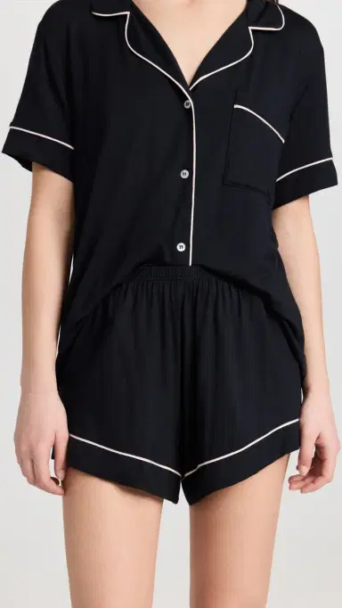 Eberjey Gisele The Relaxed Shorts Pajamas et Black/orbet | Thumbnail 5 Eberjey Gisele The Relaxed Shorts Pajamas et Black/orbet | Thumbnail 5