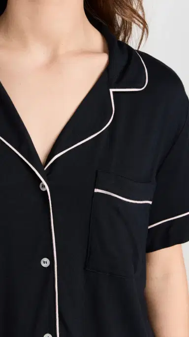 Eberjey Gisele The Relaxed Shorts Pajamas et Black/orbet | Thumbnail 6 Eberjey Gisele The Relaxed Shorts Pajamas et Black/orbet | Thumbnail 6