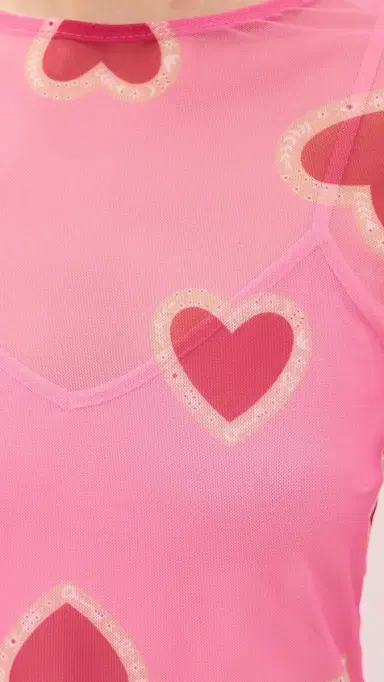 Never Fully Dressed Pink Hearts Mesh Top | Thumbnail 6 Never Fully Dressed Pink Hearts Mesh Top | Thumbnail 6