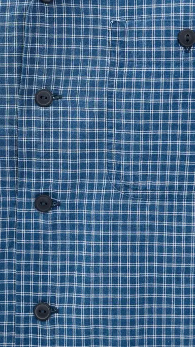 Polo Ralph Lauren Billy Short Sleeve Plaid Collared Shirt Indigo Cream | Thumbnail 6 Polo Ralph Lauren Billy Short Sleeve Plaid Collared Shirt Indigo Cream | Thumbnail 6