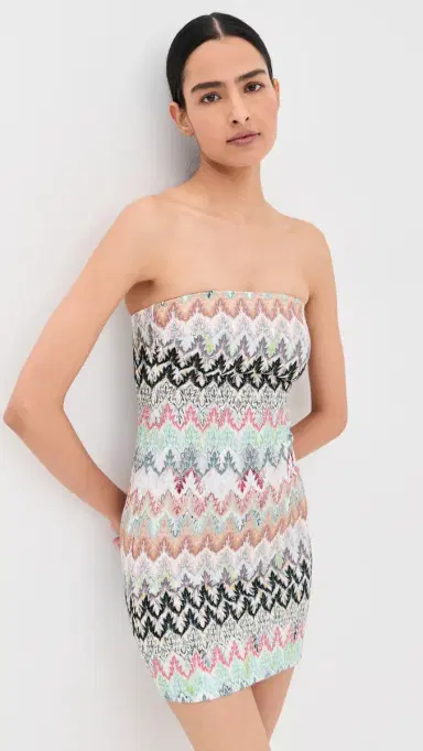Missoni Short Dress White/Pink/Light Blue Tones | Thumbnail 2 Missoni Short Dress White/Pink/Light Blue Tones | Thumbnail 2