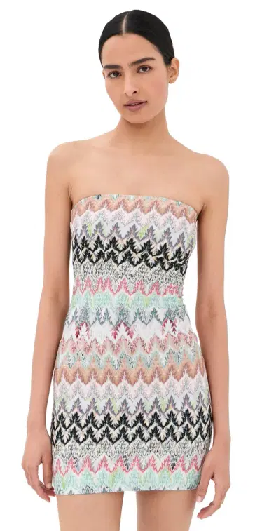 Missoni Short Dress White/Pink/Light Blue Tones | Thumbnail 1 Missoni Short Dress White/Pink/Light Blue Tones | Thumbnail 1