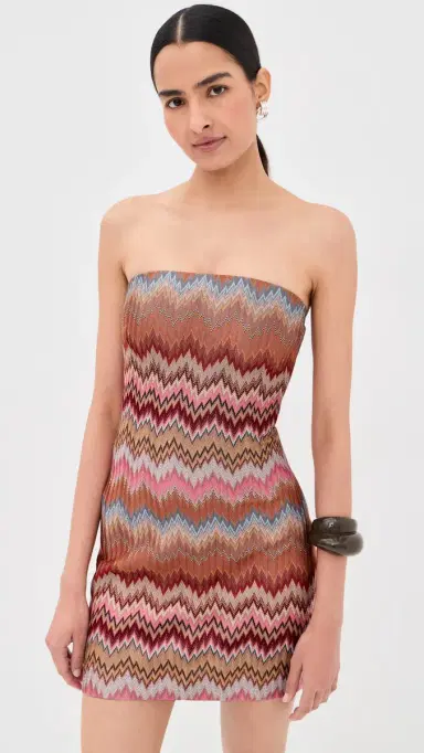Missoni Short Dress Pink And Rust Tones | Thumbnail 2 Missoni Short Dress Pink And Rust Tones | Thumbnail 2