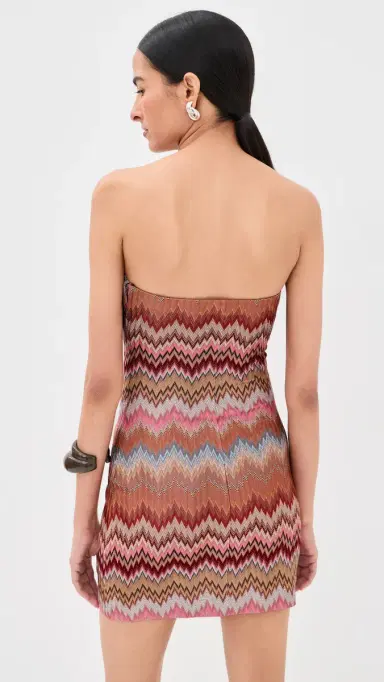 Missoni Short Dress Pink And Rust Tones | Thumbnail 3 Missoni Short Dress Pink And Rust Tones | Thumbnail 3