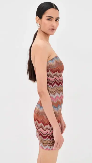 Missoni Short Dress Pink And Rust Tones | Thumbnail 4 Missoni Short Dress Pink And Rust Tones | Thumbnail 4