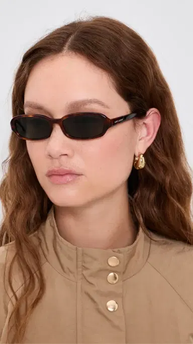 Saint Laurent SL 872 Erin Sunglasses Havana-Havana-Grey One Size | Thumbnail 3 Saint Laurent SL 872 Erin Sunglasses Havana-Havana-Grey One Size | Thumbnail 3