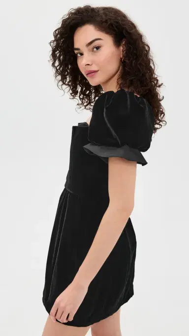 Damaris Bailey Rose Velvet Mini Dress Black Velvet | Thumbnail 4 Damaris Bailey Rose Velvet Mini Dress Black Velvet | Thumbnail 4