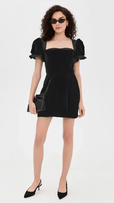 Damaris Bailey Rose Velvet Mini Dress Black Velvet | Thumbnail 5 Damaris Bailey Rose Velvet Mini Dress Black Velvet | Thumbnail 5