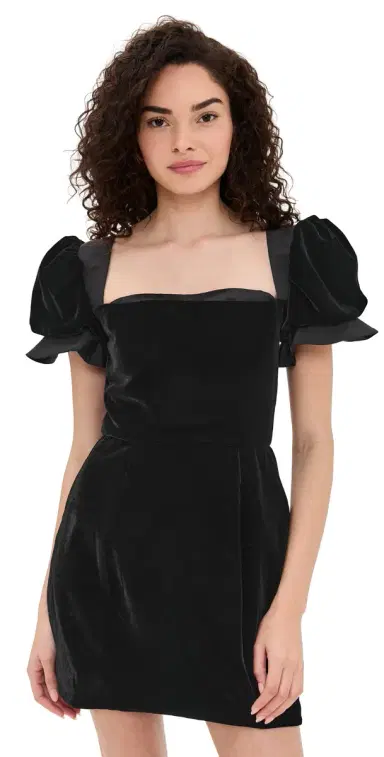 Damaris Bailey Rose Velvet Mini Dress Black Velvet | Thumbnail 1 Damaris Bailey Rose Velvet Mini Dress Black Velvet | Thumbnail 1