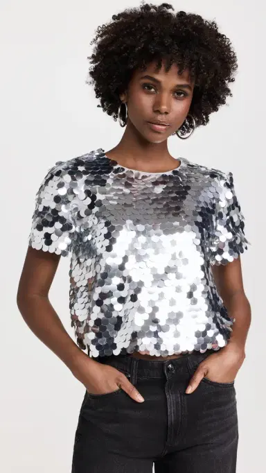 endless rose Fisheye Sequins Top Silver | Thumbnail 2 endless rose Fisheye Sequins Top Silver | Thumbnail 2