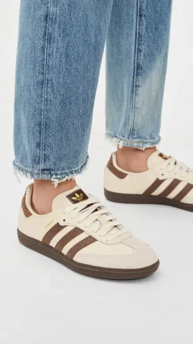 adidas Samba OG Sneakers Cream Wh/Earth Strata/Maroon | Thumbnail 3 adidas Samba OG Sneakers Cream Wh/Earth Strata/Maroon | Thumbnail 3