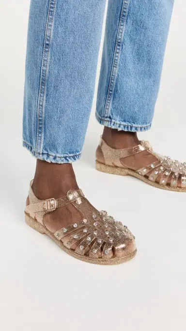 Loeffler Randall Rhys Jelly Sandals with Studs Champagne 7 | Thumbnail 3 Loeffler Randall Rhys Jelly Sandals with Studs Champagne 7 | Thumbnail 3