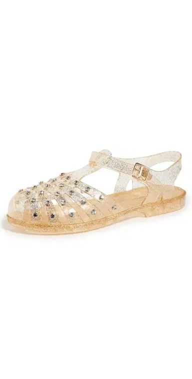 Loeffler Randall Rhys Jelly Sandals with Studs Champagne 7 | Thumbnail 1 Loeffler Randall Rhys Jelly Sandals with Studs Champagne 7 | Thumbnail 1
