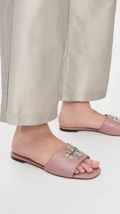 Tory Burch Eleanor Slides Light Mauve/Silver | Thumbnail 3 Tory Burch Eleanor Slides Light Mauve/Silver | Thumbnail 3