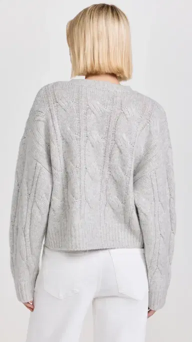 Sablyn Cable Knit Cashmere Sweater Foggy L | Thumbnail 3 Sablyn Cable Knit Cashmere Sweater Foggy L | Thumbnail 3