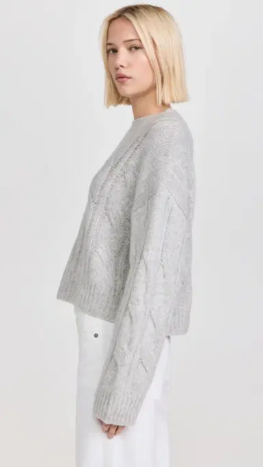 Sablyn Cable Knit Cashmere Sweater Foggy L | Thumbnail 4 Sablyn Cable Knit Cashmere Sweater Foggy L | Thumbnail 4