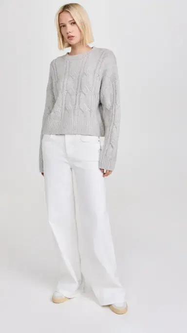 Sablyn Cable Knit Cashmere Sweater Foggy L | Thumbnail 5 Sablyn Cable Knit Cashmere Sweater Foggy L | Thumbnail 5