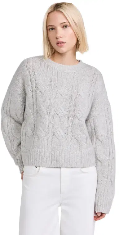 Sablyn Cable Knit Cashmere Sweater Foggy L | Thumbnail 1 Sablyn Cable Knit Cashmere Sweater Foggy L | Thumbnail 1