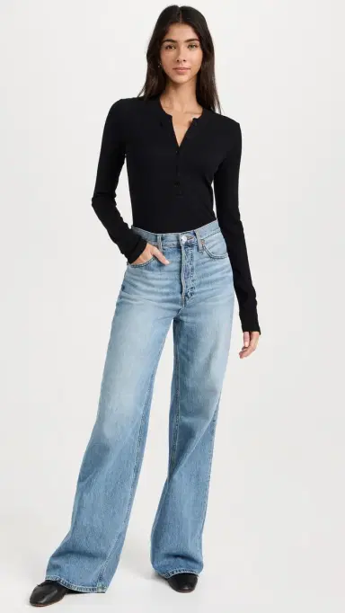 Cotton Citizen Verona Long Sleeve Henley Jet Black | Thumbnail 5 Cotton Citizen Verona Long Sleeve Henley Jet Black | Thumbnail 5