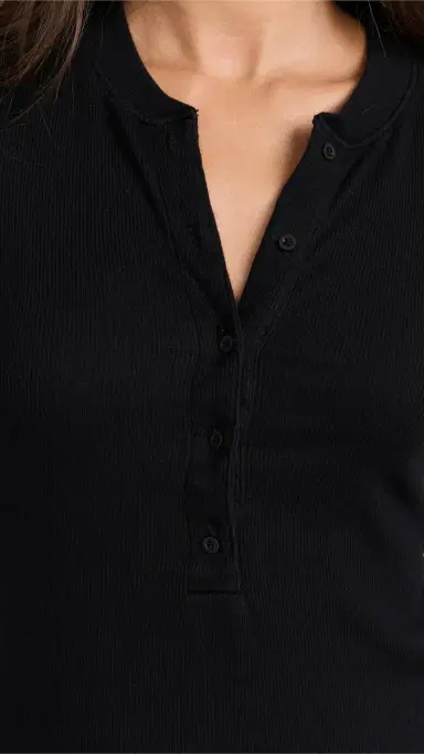 Cotton Citizen Verona Long Sleeve Henley Jet Black | Thumbnail 6 Cotton Citizen Verona Long Sleeve Henley Jet Black | Thumbnail 6