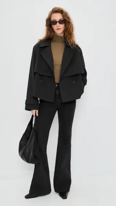 Joe's Jeans The iz Cropped Trench Coat Black | Thumbnail 5 Joe's Jeans The iz Cropped Trench Coat Black | Thumbnail 5
