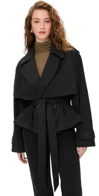 Joe's Jeans The iz Cropped Trench Coat Black | Thumbnail 1 Joe's Jeans The iz Cropped Trench Coat Black | Thumbnail 1