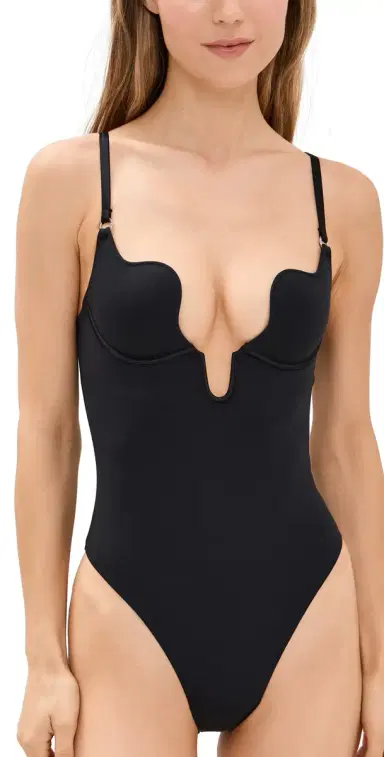 Fleur du Mal Le Stretch Micro U-Plunge Bodysuit | Thumbnail 1 Fleur du Mal Le Stretch Micro U-Plunge Bodysuit | Thumbnail 1