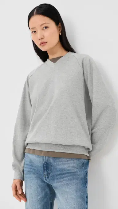 Tibi Perfect T-Shirt Vintage weatshirt Heather Grey | Thumbnail 2 Tibi Perfect T-Shirt Vintage weatshirt Heather Grey | Thumbnail 2