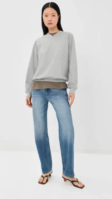 Tibi Perfect T-Shirt Vintage weatshirt Heather Grey | Thumbnail 5 Tibi Perfect T-Shirt Vintage weatshirt Heather Grey | Thumbnail 5