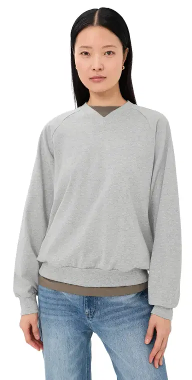 Tibi Perfect T-Shirt Vintage weatshirt Heather Grey | Thumbnail 1 Tibi Perfect T-Shirt Vintage weatshirt Heather Grey | Thumbnail 1