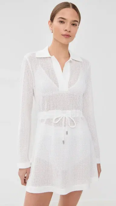 Simkhai Tammie Mini Coverup Dress White | Thumbnail 2 Simkhai Tammie Mini Coverup Dress White | Thumbnail 2