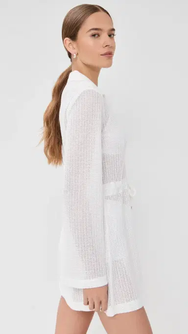 Simkhai Tammie Mini Coverup Dress White | Thumbnail 4 Simkhai Tammie Mini Coverup Dress White | Thumbnail 4