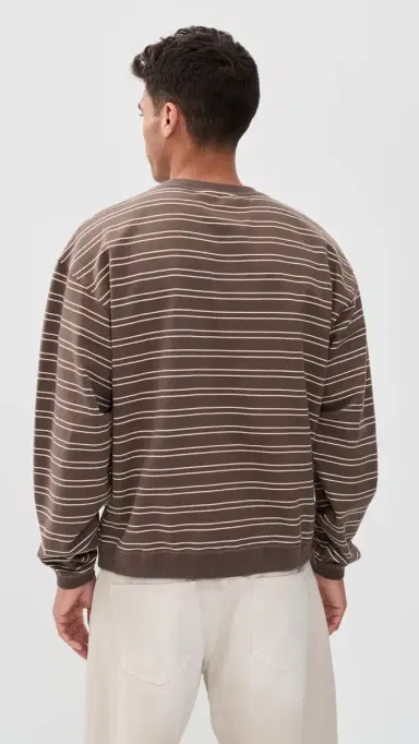 Stockholm Surfboard Club Benny Sweatshirt Brown Stripe | Thumbnail 3 Stockholm Surfboard Club Benny Sweatshirt Brown Stripe | Thumbnail 3