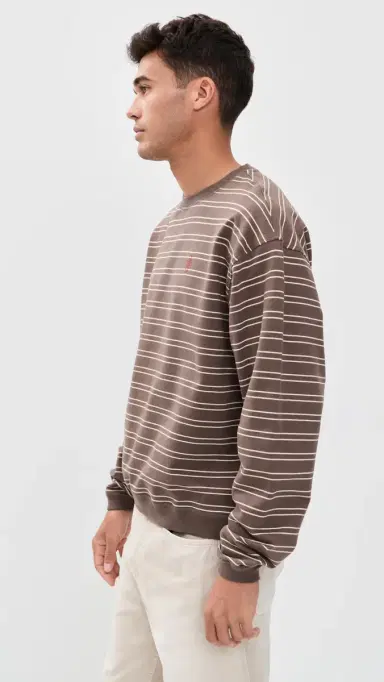 Stockholm Surfboard Club Benny Sweatshirt Brown Stripe | Thumbnail 4 Stockholm Surfboard Club Benny Sweatshirt Brown Stripe | Thumbnail 4