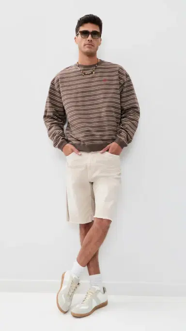 Stockholm Surfboard Club Benny Sweatshirt Brown Stripe | Thumbnail 5 Stockholm Surfboard Club Benny Sweatshirt Brown Stripe | Thumbnail 5