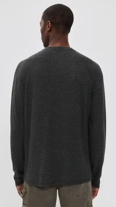 Faherty Long Sleeve Cloud Henley Charcoal Heather M | Thumbnail 3 Faherty Long Sleeve Cloud Henley Charcoal Heather M | Thumbnail 3