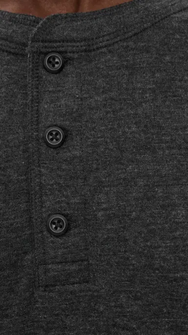 Faherty Long Sleeve Cloud Henley Charcoal Heather M | Thumbnail 6 Faherty Long Sleeve Cloud Henley Charcoal Heather M | Thumbnail 6