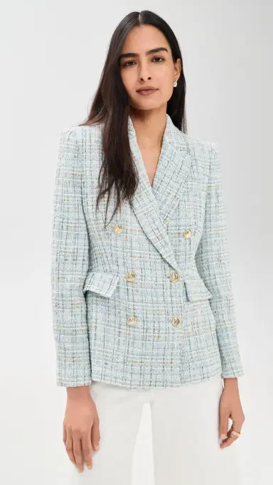 Generation Love Arielle Tweed Blazer Aqua elange | Thumbnail 2 Generation Love Arielle Tweed Blazer Aqua elange | Thumbnail 2