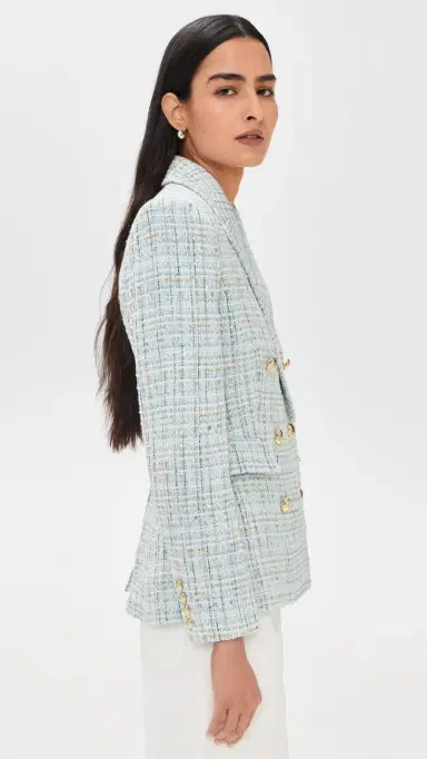 Generation Love Arielle Tweed Blazer Aqua elange | Thumbnail 4 Generation Love Arielle Tweed Blazer Aqua elange | Thumbnail 4