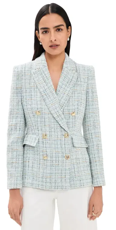 Generation Love Arielle Tweed Blazer Aqua elange | Thumbnail 1 Generation Love Arielle Tweed Blazer Aqua elange | Thumbnail 1