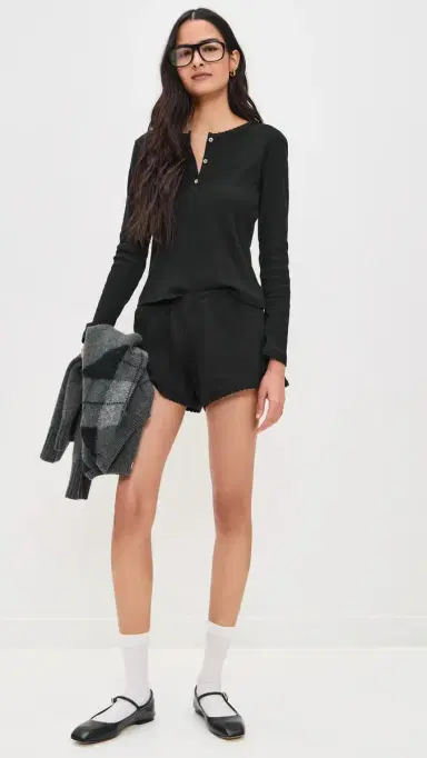 Leset Pointelle Boxer Shorts Black | Thumbnail 5 Leset Pointelle Boxer Shorts Black | Thumbnail 5